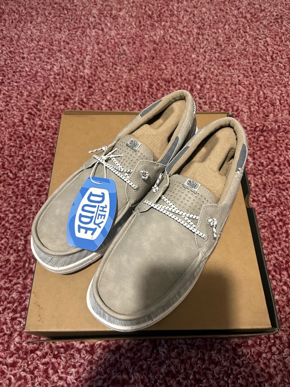 Hey Dude Men's Slip-On Boat Shoes - Taupe Gray